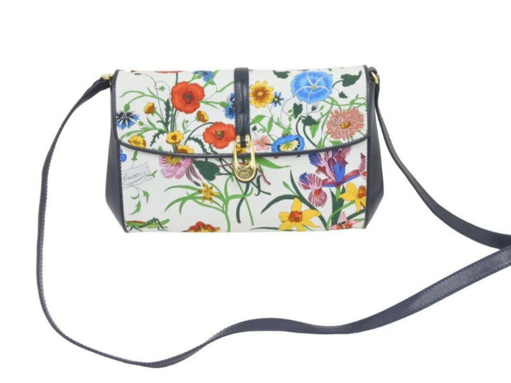 Gucci Flora Flower Bag Floral Flower canvas shoulder clutch leather